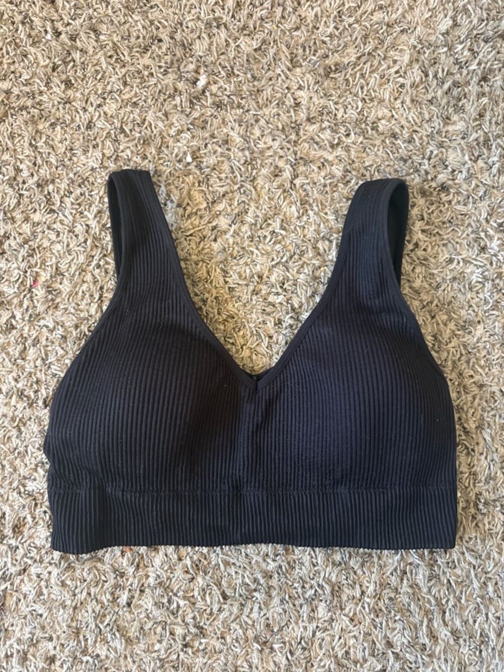 aerie Ribbed Black sports bra